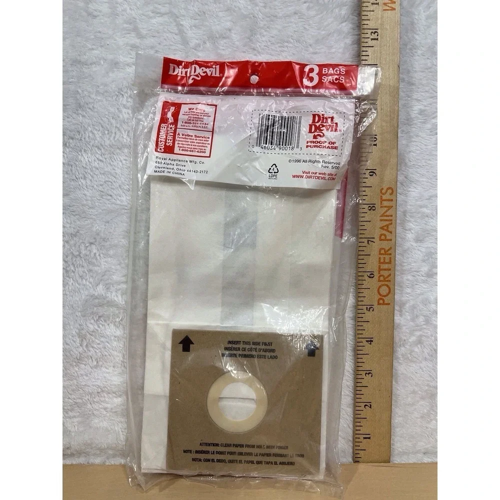 Dirt Devil Type C Vacuum Bags Upright Deluxe MVP Models 3 Pack Sealed